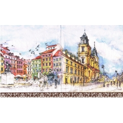 Serwetka  -3119-  Warszawa  , 4 wzory